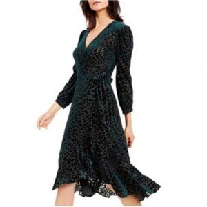 Calvin Klein Green Animal Print Burnout Dress Size 4